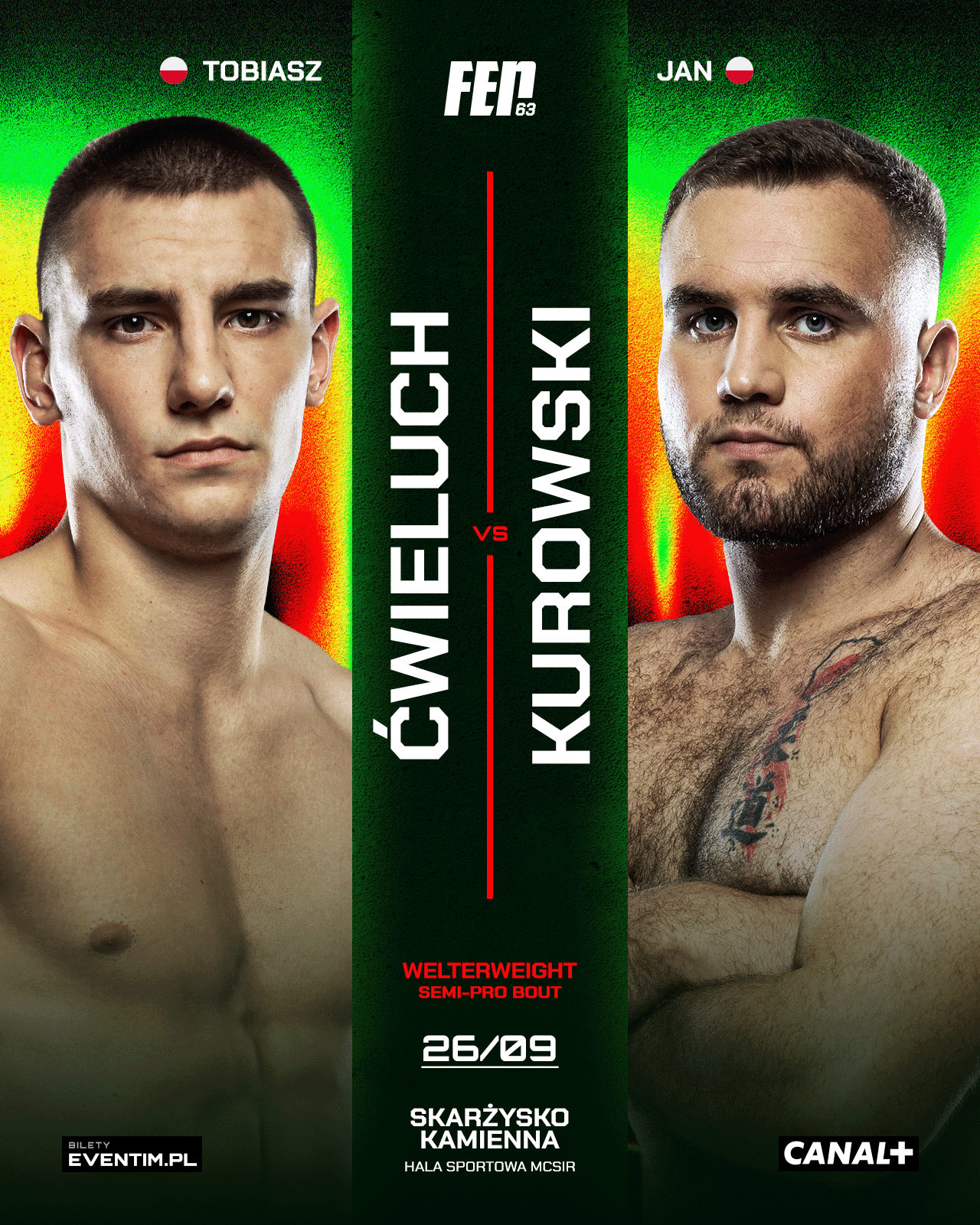 Ćwieluch and Kurowski will face off under semi-pro rules at FEN 63